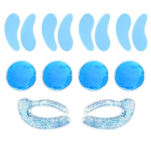 14 Pcs Under Eye Mask Set, Gel Patches, Cooling Eye Mask, Reusable Eye Patches, Silicone Eyepads, for Eye Relaxation and Fatigue Relief