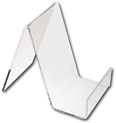 EPOSGEAR 5 Pack Small Plastic Acrylic Perspex Book Plate Retail Display Stand Holder - Perfect for Schools, Nurseries, Libraries etc (Clear)