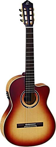 Ortega The Private Room HONEYSUITE Alaska Fichte-Ahornholz handgefertigte Konzertgitarre (Cutaway, Tonabnehmer, Luxus-Gigbag, Ledergurt), HONEYSUITEC/E