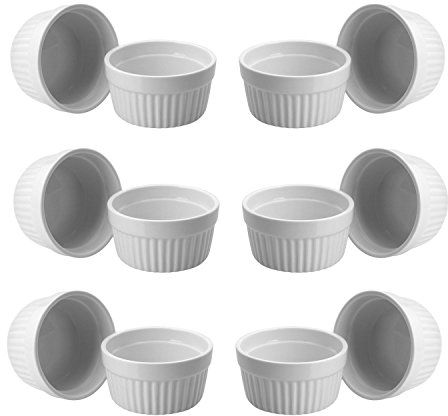 ToCi – Blanco Crema Brulee Moldes 9 cm | cuencos para recipientes Fin | tarrina de cerámica | también para chocolate de Souffle 12 unidades