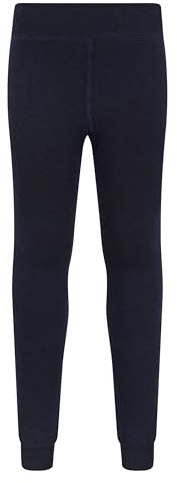Mountain Warehouse Essential Youth Leggings - Breathable Kids Leggings, Quick Wicking, Heat Retention - Fleece Lined, Extra Comfort - Great As A Base Layer Navy L - XL