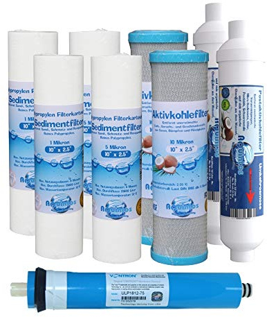 Ersatzfiltersatz (8 Filter + Membrane) für 5 stufige Osmoseanlagen