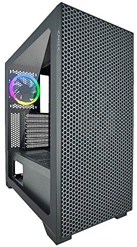 AZZA Hive - ATX Mid Tower Gaming Gehäuse, Design für optimalen Airflow, mit ARGB Lüfter, Schwarz