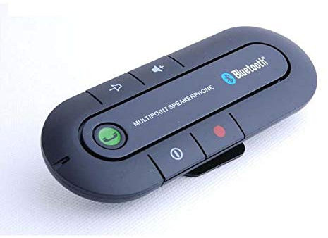 Kit Main Libre Bluetooth pour Voiture Smartphone Pare-Soleil Haut-Parleur (Noir)