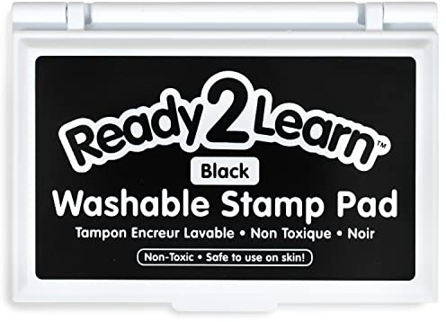 READY 2 LEARN Washable Stamp Pad | Black | Non-Toxic | Fade Resistant | Kid's Arts and Crafts Supplies | Decorate Scrapbooks, Posters and Cards