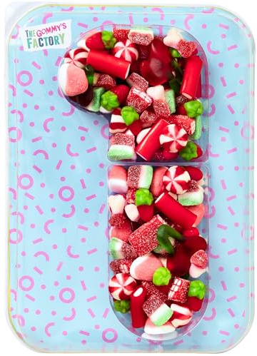 Gommy's Factory, Party Numbers n 1, Tarta de gominolas para cumpleaños con forma de números. 500g de chuches