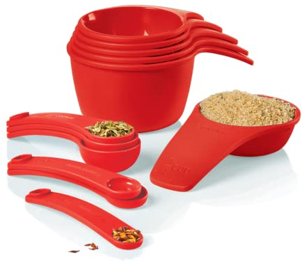 TUPPERWARE Lot de 6 tasses à mesurer + 6 cuillères - Passe au lave-vaisselle et sans BPA