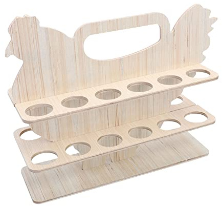 Cabilock Porte- Créatif Bois Avec Étagères Doubles Pour Cuisine Support De Rangement Pratique Et Décoratif Pour Œufs Frais Pour Comptoirs Et Tables De Cuisine