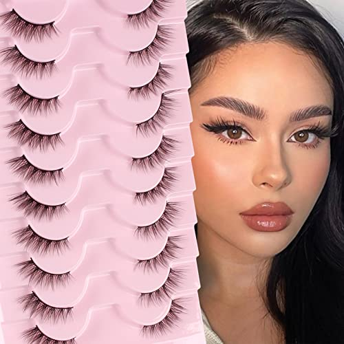 Glowing Win Halbe Wimpern Natürliche Künstliche Wimpern 10 Paar Cat Eye Lashes Half Cateye Falsche Wimpern 3D Natural Fake Lashes