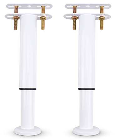 Riobby Adjustable Legs, Metal Furniture Foot Retractable Heavy Duty Bed Center Frame Slat Support Leg for Cabinet Sofa Bed Frame Replacement Parts 18cm - 33cm (White 2 Pack)
