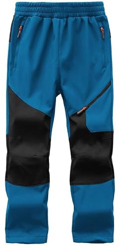 HFDWYJ Winterhose Kinder Gefütterte Skihose Jungen Thermohose wasserdichte Winddichte Wanderhose Outdoor Softshell Hose