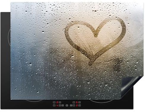 KitchenYeah© Protection Plaque Cuisson Deco Cuisine Cache Induction Protege | 70x52 cm - Pour Cuisiniere Protection Coeur - Condensation - Eau - 3D