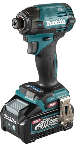 Makita TD002GD202 Visseuse à percussion sans balais Li-ion XGT 40 V Max avec 2 batteries 2,5 Ah et chargeur fourni dans un étui de transport