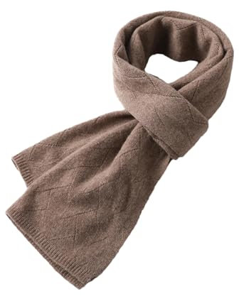 Warmer Strickschal aus weicher Wolle, Diamanten, durchbrochen, leichter Pashmina-Halswärmer, einfarbig, Damen-Accessoires, Natürliches Taupe, One size