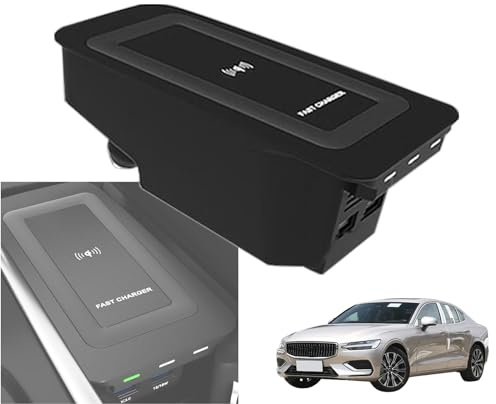 ASHOIH New Wireless Car Charger for Volvo S60/V60/XC60/XC90/S90/V90(2020-2024),15W Fast Wireless Phone Charging Pad,Center Console Wireless Charger,for Any Qi-Enabled Phone