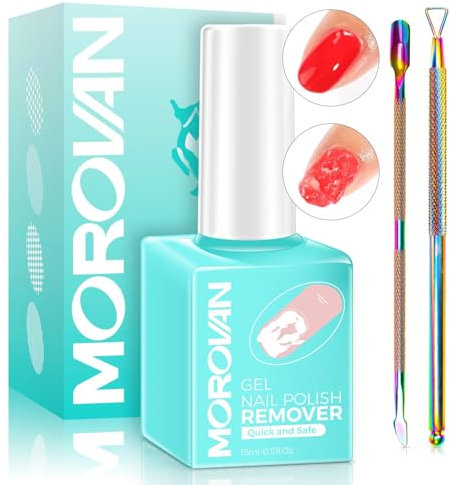 Gel Nail Polish Remover Professional Quickly & Easily & Effectively Gel Polish Remover for Nails with Cuticle Pusher Scraper