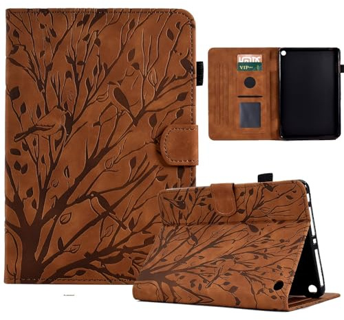 Kompatibel mit Kindle Fire HD 8/Fire HD8 Plus 2020/2022 Release 8 Zoll Tablet-Hülle, sturzsichere Tablet-Schutzhülle mit Kartenschlitz/ohne automatische Sleep-Wake-Funktion, Braun