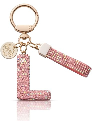 Schlüsselanhänger Buchstabe Glitzer Anhänger Schlüsselbund Keychain | Personalisierter Dekoration: Keychain für Schlüssel, Taschen und Rucksäcke als modisches Accessoire und Geschenk