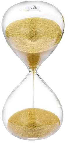 SuLiao Hourglass, Gold Sand Timer 5 Minutes Large, Sand Timer 5 Minutes, Hourglass Sand Time, Glass Sand Glass for Children, Classroom, Home, Desk, Office Decoration