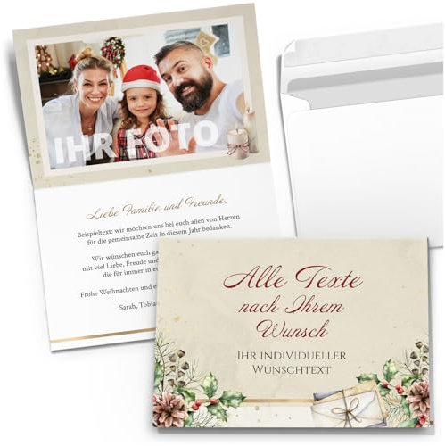 Einladungskarten Manufaktur Hamburg 10 personalisierte Weihnachtskarten mit Text und Foto - individueller Weihnachtsgruß Grußkarte Weihnachten Einladung Familie geschäftlich Motiv 30
