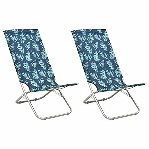 YLGTYUIK 2er-Set, klappbarer Strandstuhl aus Stoff mit Blätterdruck, tragbarer und Leichter Campingstuhl für Picknicks im Garten und im Freien, klappbarer Sitz für Strandausflüge