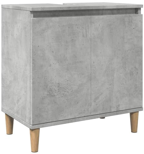 vidaXL Mobile Lavabo Grigio Cemento 58x33x60 cm in Legno Multistrato, Mobile lavandino Bagno, Mobile Bagno lavabo, Mobile lavabo Bagno