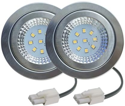 ruehalf 2-Pack Kitchen Smoke Exhauster Light 1.5W 230V 68mm Range Hood Light Stove Hood Lamp Smoke Vent Extractor Light White 6000K