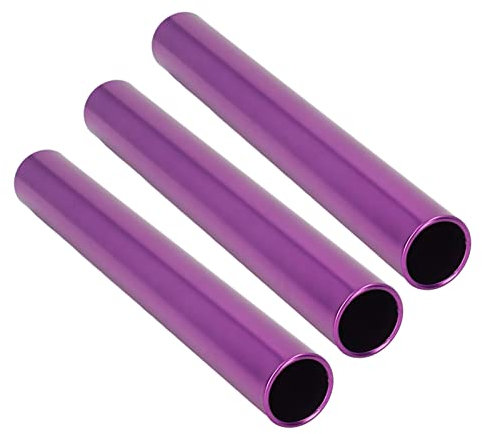 plplaaoo 3 x Wettkampf-Relais-Staktstock in hellen Farben, hohl, geschnitzt, Aluminiumlegierung, Relais-Staktstock für Training, Wettbewerb (Púrpura)