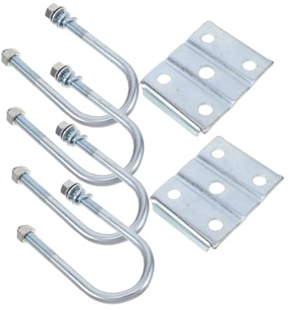 JUMPLAWN 4piezas Conectores y Soportes Para Ejes De Remolque Kit -bolt Para Chasis De Trailers y Accesorios De Camping Instalación Rápida