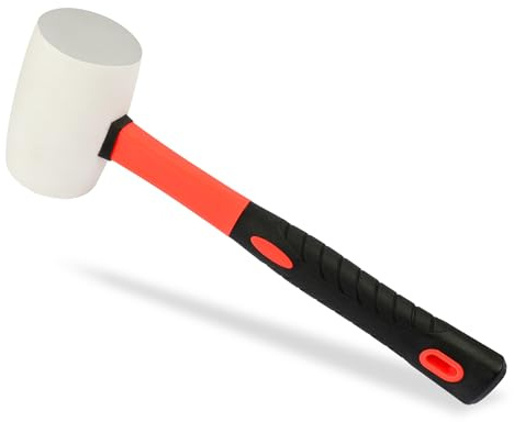 Gummihammer mit Holzgriff, robustes Handwerkzeug, kleiner Hammer, bequemer Griff, um Ermüdung der Hand zu reduzieren, Camping-Schlägel, ideal für Heimwerker, Metallarbeiten, Holzbearbeitung und mehr