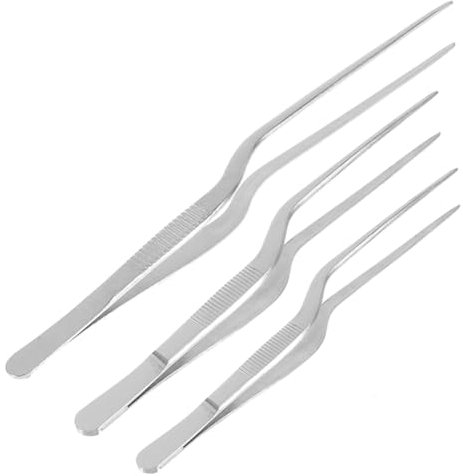 Holibanna 3 Series Pinzas De Acero Inoxidable Pinzas Para Carne Con Puntas Dentadas De Precisión Para Servir Espinas De Pescado Para Parrilla De Alimentos Para 3 piezas*3