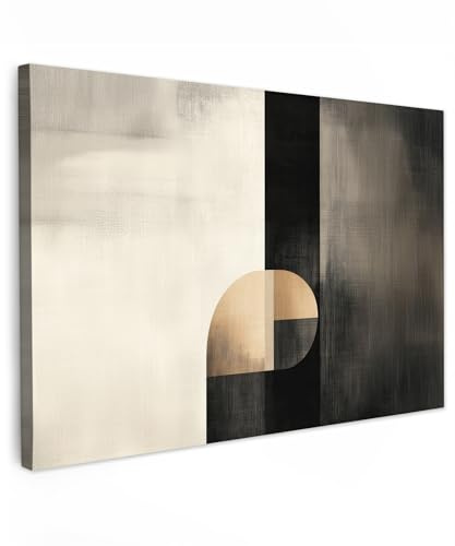 MuchoWow© Quadri Con Cornice Decorazione Quadri Per Camera Da Letto | 120x80 cm - Quadretti Da Parete Moderni Quadro Moderno Soggiorno Grande Foto Su Tela Forme - Nero - Moderno