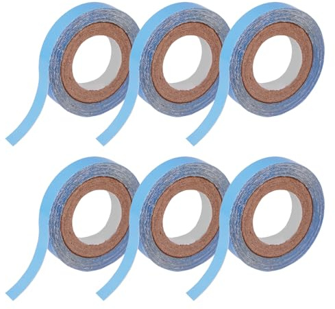 Extensiones adhesivas de 6 rollos de cinta adhesiva, para extensiones de cabello real, impermeables, transpirables y fiables en ambos lados, incluso cuando se suda