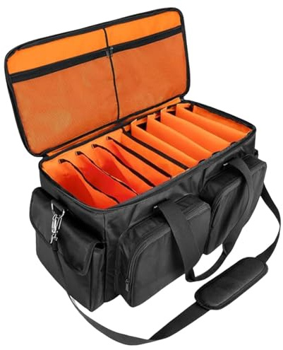 AsrMyjcx DJ Equipment Tote Bag Multi Compartment Versatile Waterproof 23.6x12x10.5inch Oxford Cloth with Removable Dividers