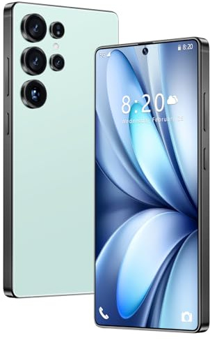 Smartphone S26 Ultra Pas Cher, Version Internationale débloquée, écran HD 7,3 Pouces, Android 14.0, 16 Go de RAM, 1 to de ROM, Double SIM, réseau 5G, pour Jeux TV,Cyan-1TB