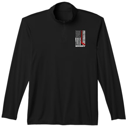 Hockey Player Skullcap Ice Hockey American Flag 4th of July Performance Quarter-Zip Top