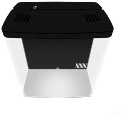 Gdfnmogo Kleines Betta-Fischbecken mit LED-Licht und Filter, 20 x 20 x 14 cm, Aquarium-Starter-Set für den Schreibtisch, schwarz, leise Pumpe und 3-lagige für den Kampf gegen Fische, Garnelen