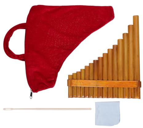 HOODANCOS Rohr Bambus Panflöte Links Umweltfreundliches Holz Leichtes Tragbares Musikinstrument Klare Melodische Töne Für Anfänger und Fortgeschrittene Pädagogisches Geschenk für Erwachsene