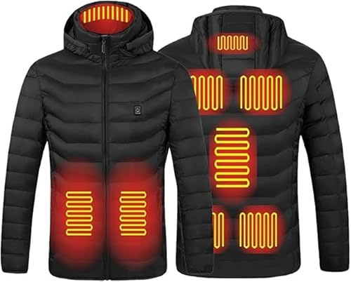 Veste Chauffante Homme Femme éLectrique Usb Avec Multi Zones De Chauffage 3 Niveaux De Chaleur Gilet Manteau LéGer Et Chaud Hiver Blouson Chauffant D'ExtéRieur VêTement Pour Moto Chasse RandonnéE Ski