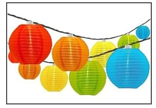 LP Divertissements Lot de 3 - Guirlande Lumineuse LED's avec 10 lampions Multicolores 2m