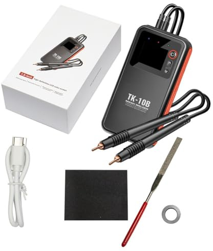 Opatiny Saldatrice portatile a punti per lamiere in acciaio al nichel-ferro, 0,1-0,25 mm, con pulitura a impulsi, ricarica USB e punta sostituibile