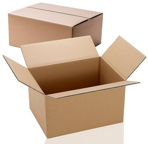 WPTrading - 10 Stück Versandkarton 1-wellig 380 x 150 x 140 mm aus Wellpappe (Nr. 48) Braun - Pappe Faltkarton für Warenversendung & Paket Mittel (M) - Karton Versand-Verpackungs-Material extra stark