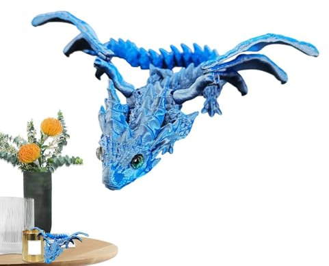 Dragon Toys, Dragon Figures for Kids 3D -tryckta flexibla flygande | skrivbordsskärmdekor, kreativt för bokhylla skrivbord eller skåp