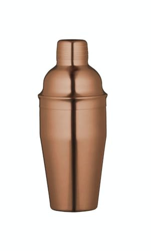 BarCraft Coctelera con Colador, Caja Regalo, Acero Inoxidable, Acabado en Cobre, 500 ml
