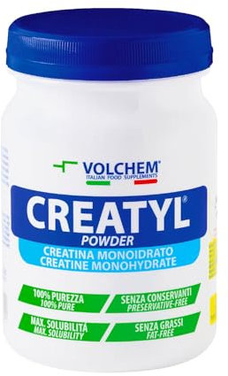 Volchem Creatyl Tablet, Integratore Alimentare con Creatina Monoidrato di Grado Farmaceutico, 100% Purezza, Senza Grassi, Conservanti e Zuccheri (300 g)