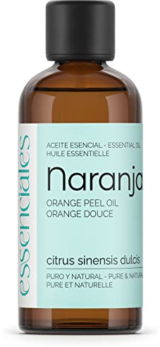 ESSENCIALES Olio Essenziale di Arancio dolce 100 ml - 100% Puro e Naturale - Aroma agrumato e dolce per Diffusore e Aromaterapia