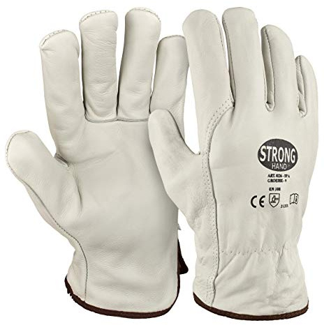 StrongHand HandschuhMan. Winter Arbeitshandschuhe aus Rindleder komplett mit Molton gefüttert, Gr. 9-11 plus 1 Paar Gehörschutzstöpsel von 3M (10/XL)