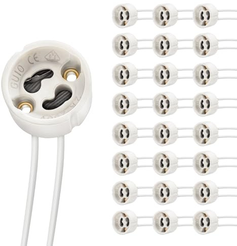 DiCUNO GU10 Portalampada 0,75mm² Silicon Wire, 25 Pezzi | Bulb Connector Base lampada, 250V, Max 300W