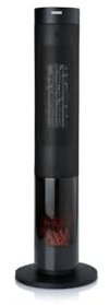 DOMO DO7345H -Keramikheizung mit Timer - Tower design - Kaminfeuer - 2000 W - schwarz