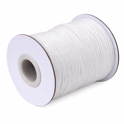 WedDecor White 2mm Nylon Cord Braided Hanging String for Window Blind, DIY, Arts and Crafts, Sewing, Clothing Repair, 100 metres | Ideal for Window Blind, DIY, Arts and Crafts, Sewing, Clothing Repair